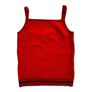 Lauren Ralph Lauren Red Cable Knit Tank Top